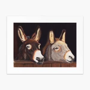 Donkeys fine art print by Irish artist Eszter Hatala