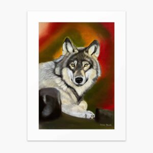 Wolf fine art print by Irish artist Eszter Hatala