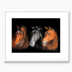 Three Horses Original art by Irish artist Eszter Hatala