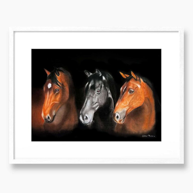 Three Horses Original art by Irish artist Eszter Hatala