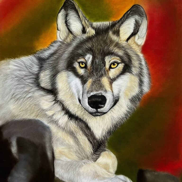 Original art print 'Wolf' by Eszter Hatala